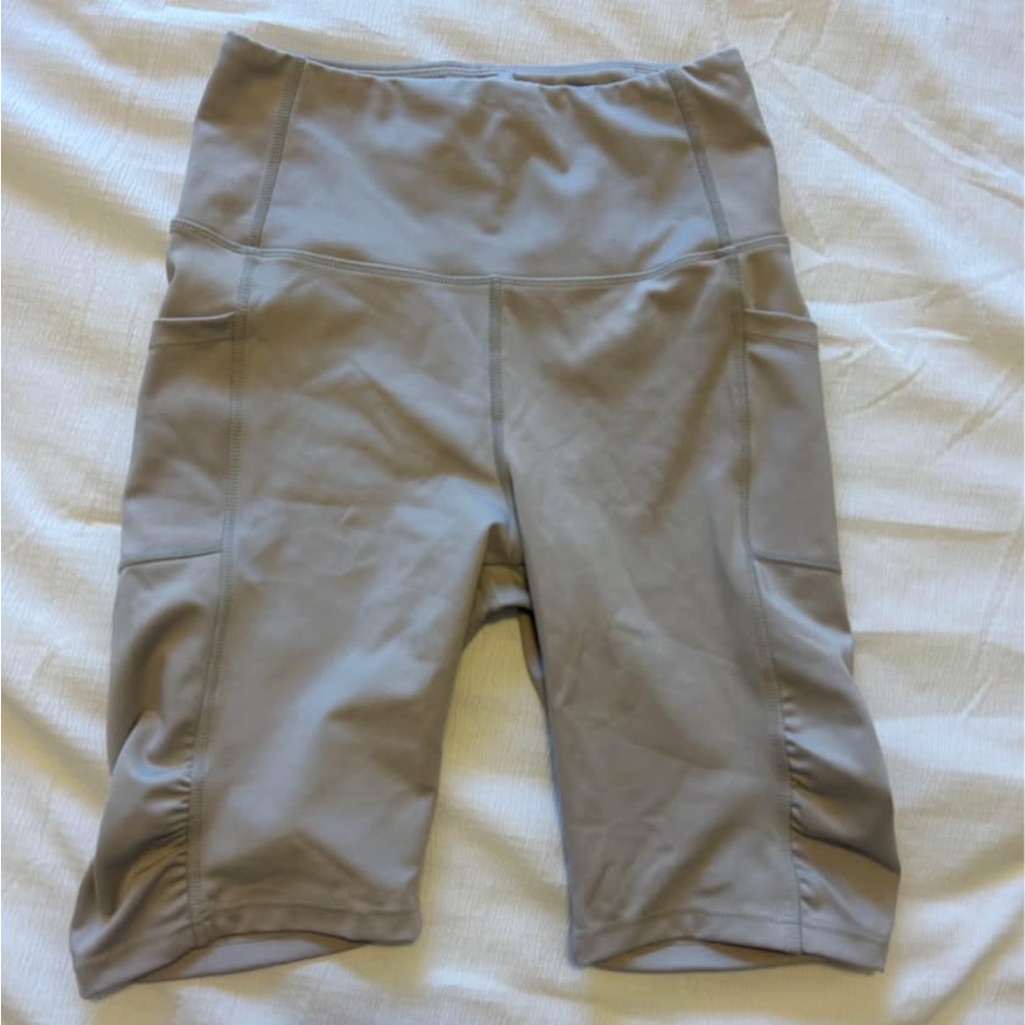 Women's Gray High-Waisted Bike Shorts